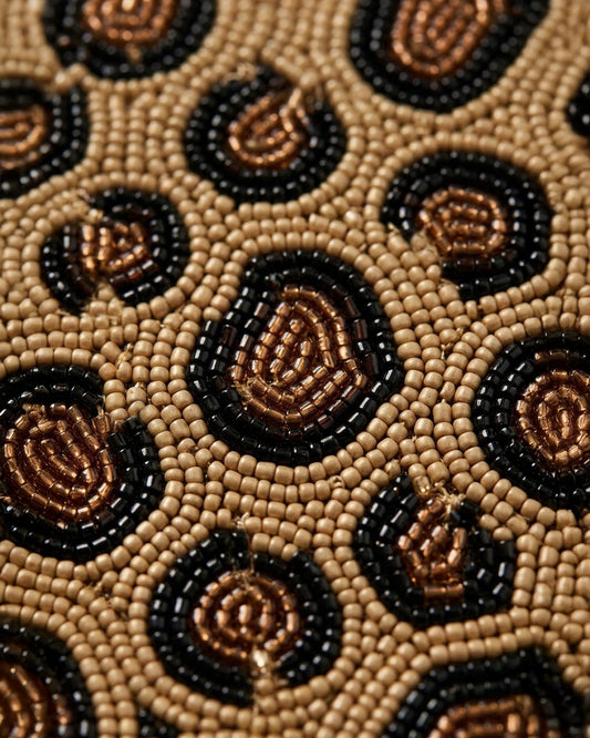 Leopard Sequin Cuff Beaded Stocking