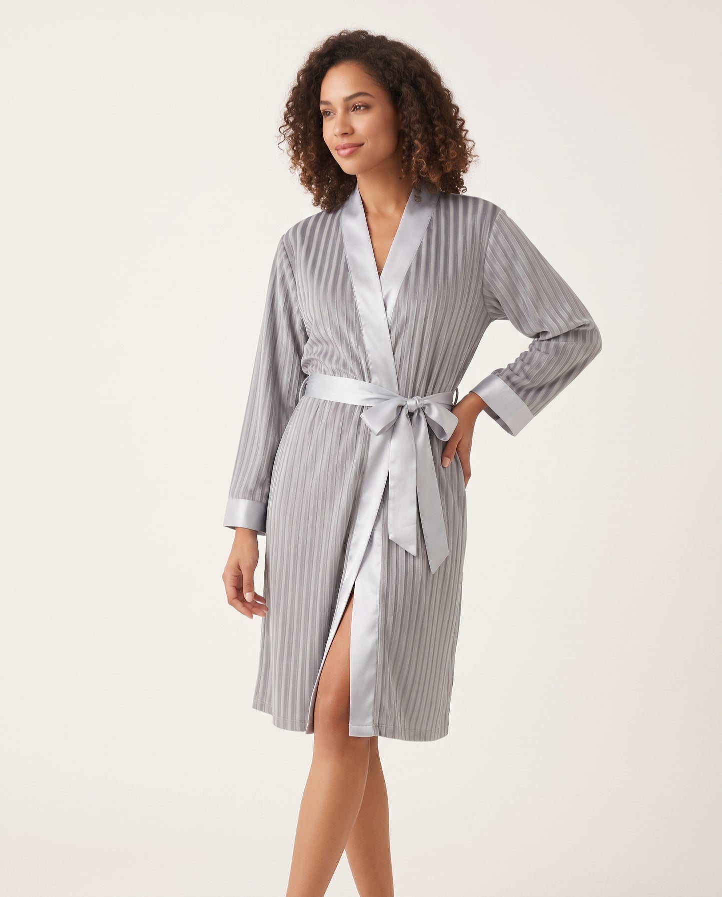 Pleated Satin Robe