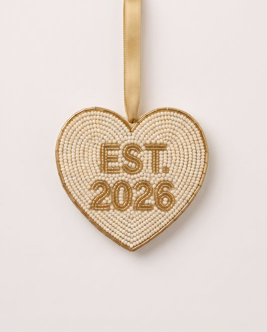 Mr & Mrs Heart Beaded Ornament