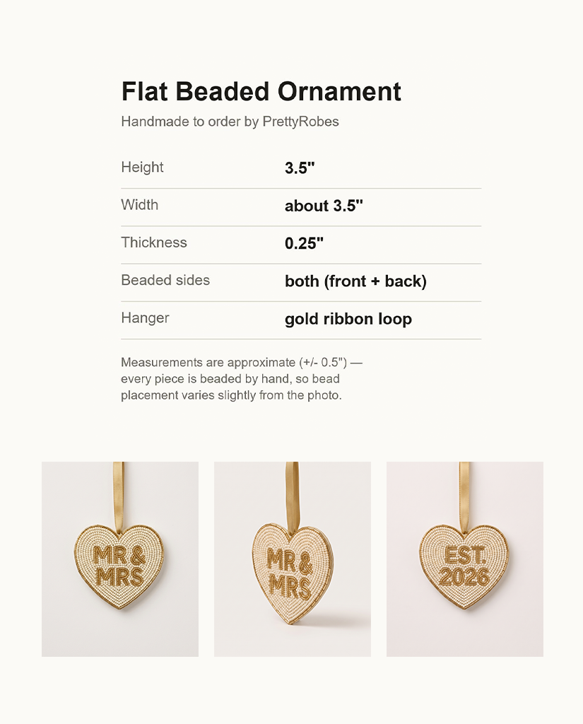Mr & Mrs Heart Beaded Ornament