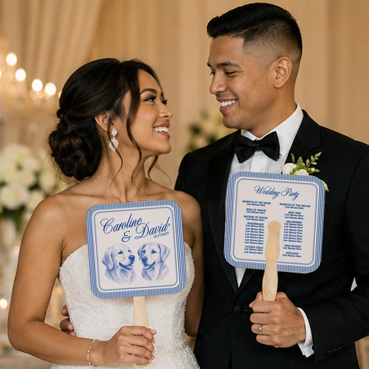 Personalized Dog Wedding Fans