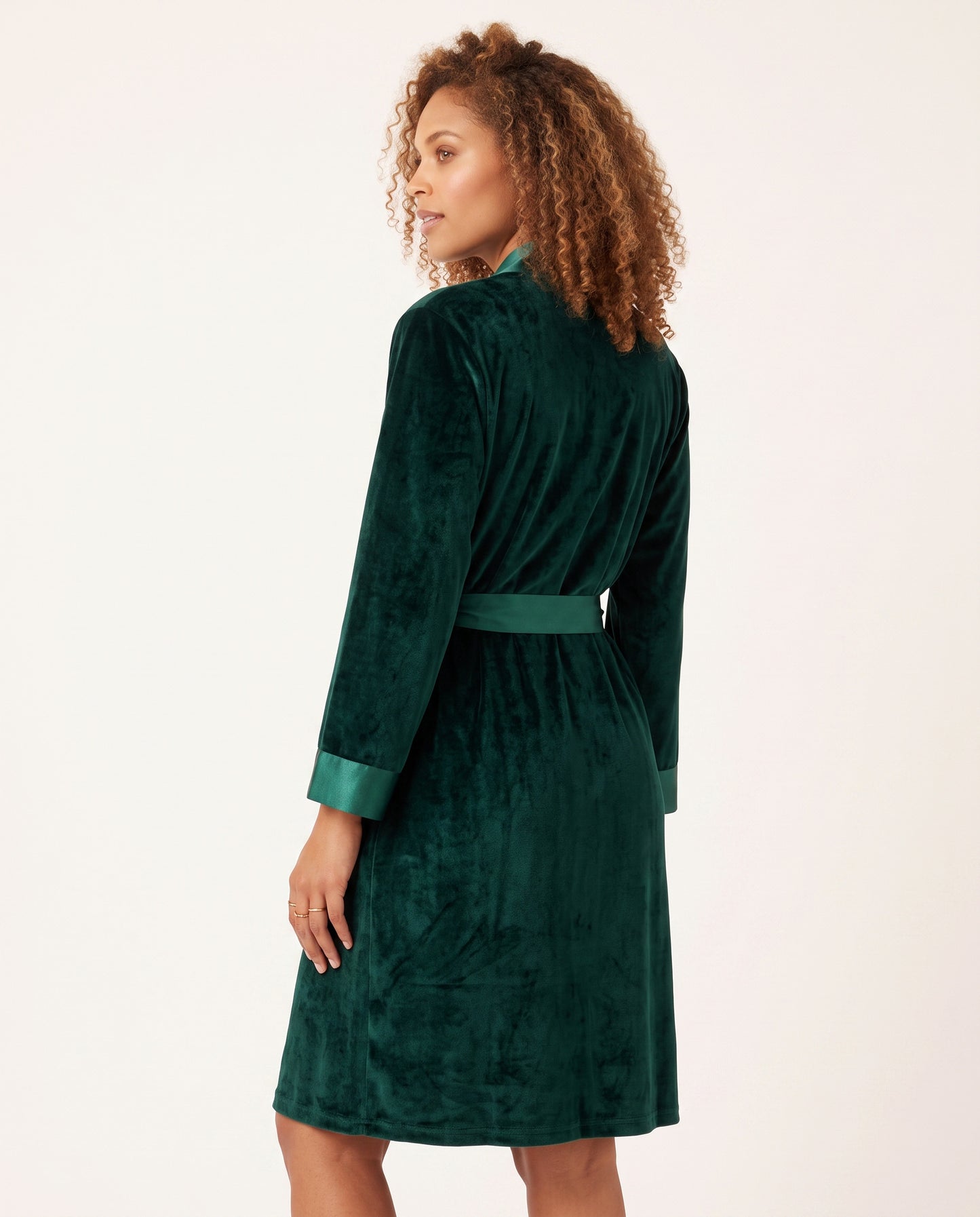 Velvet Robe with Satin Trim
