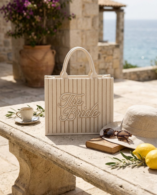 Pearl Bride Mini Beaded Tote Bag