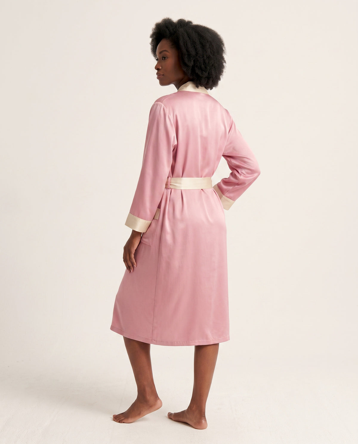 Two-Toned Midi Satin Robe