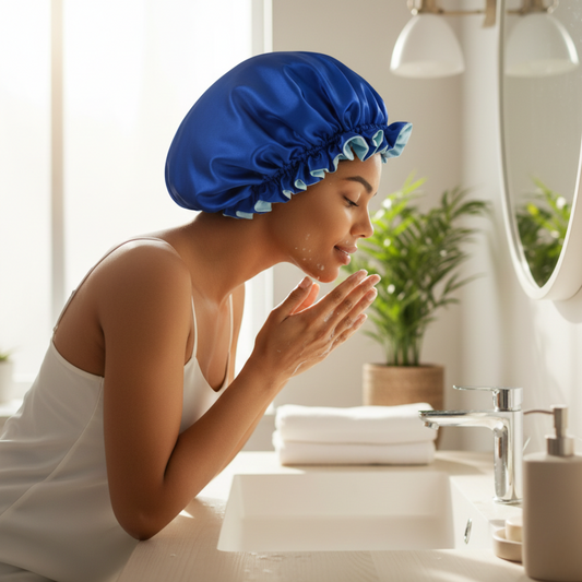 Royal Blue Satin Bonnet