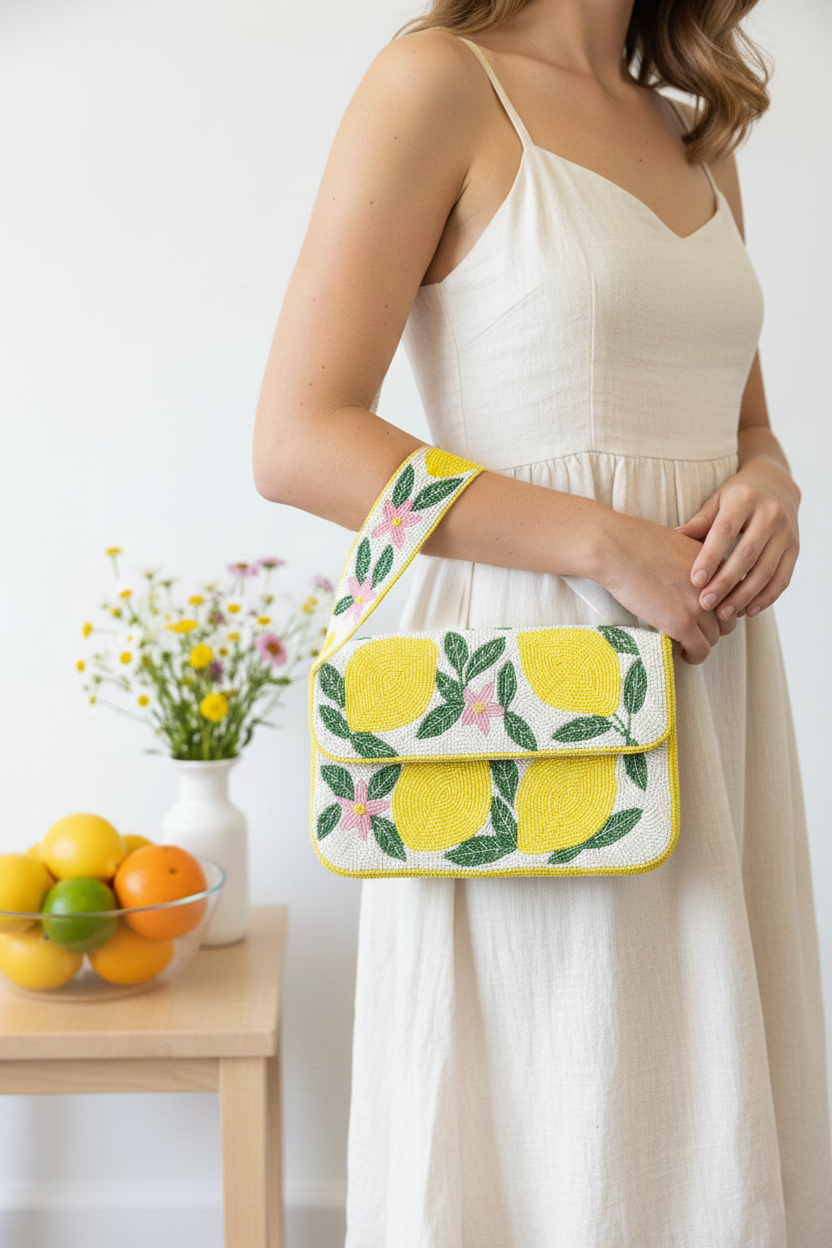 Golden Lemon Luxe Clutch