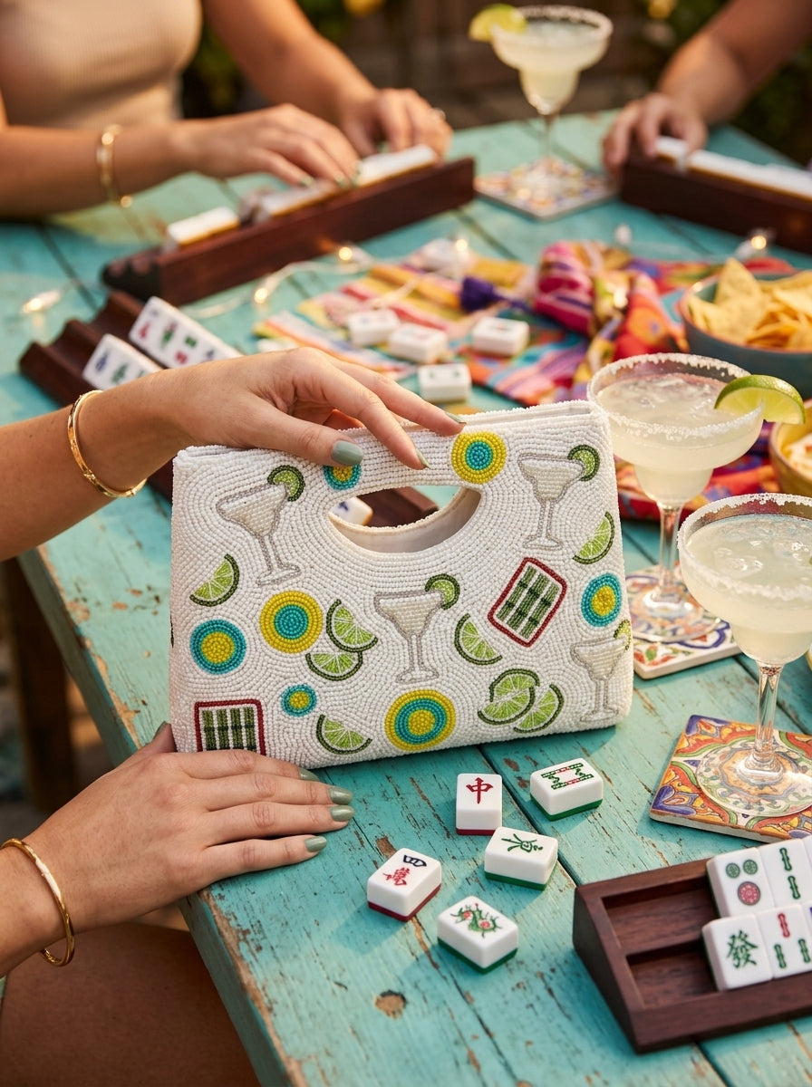 Margarita Mahjong Beaded Handbag