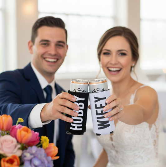 Hubby, Wifey Slim Can Coolers