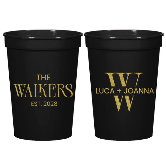 Monogram Wedding Stadium Cups Customized Event Drinkware (LP 375)