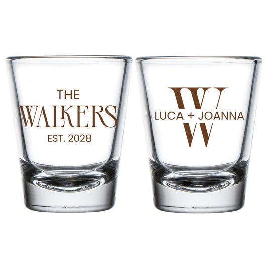 Custom Monogram Wedding Shot Glass Party Favors (LP 375)