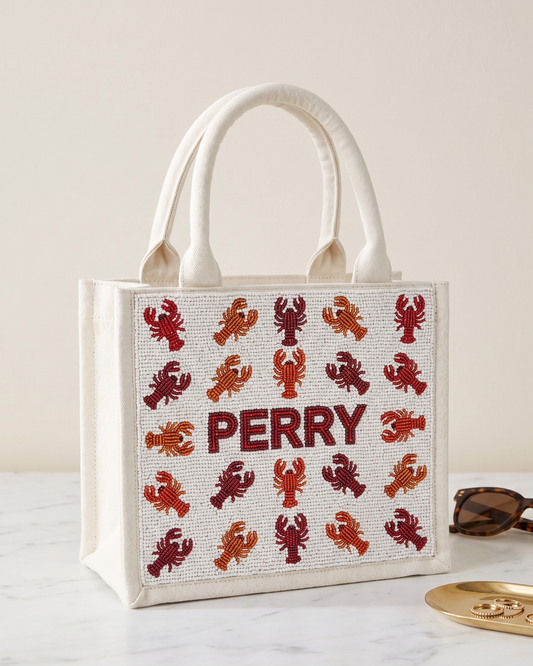 Lobster Pattern Beaded Tote