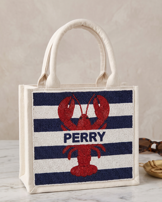 Nautical Stripe Lobster Tote