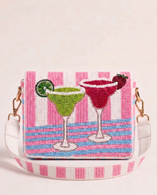 Margarita Cocktail Beaded Clutch