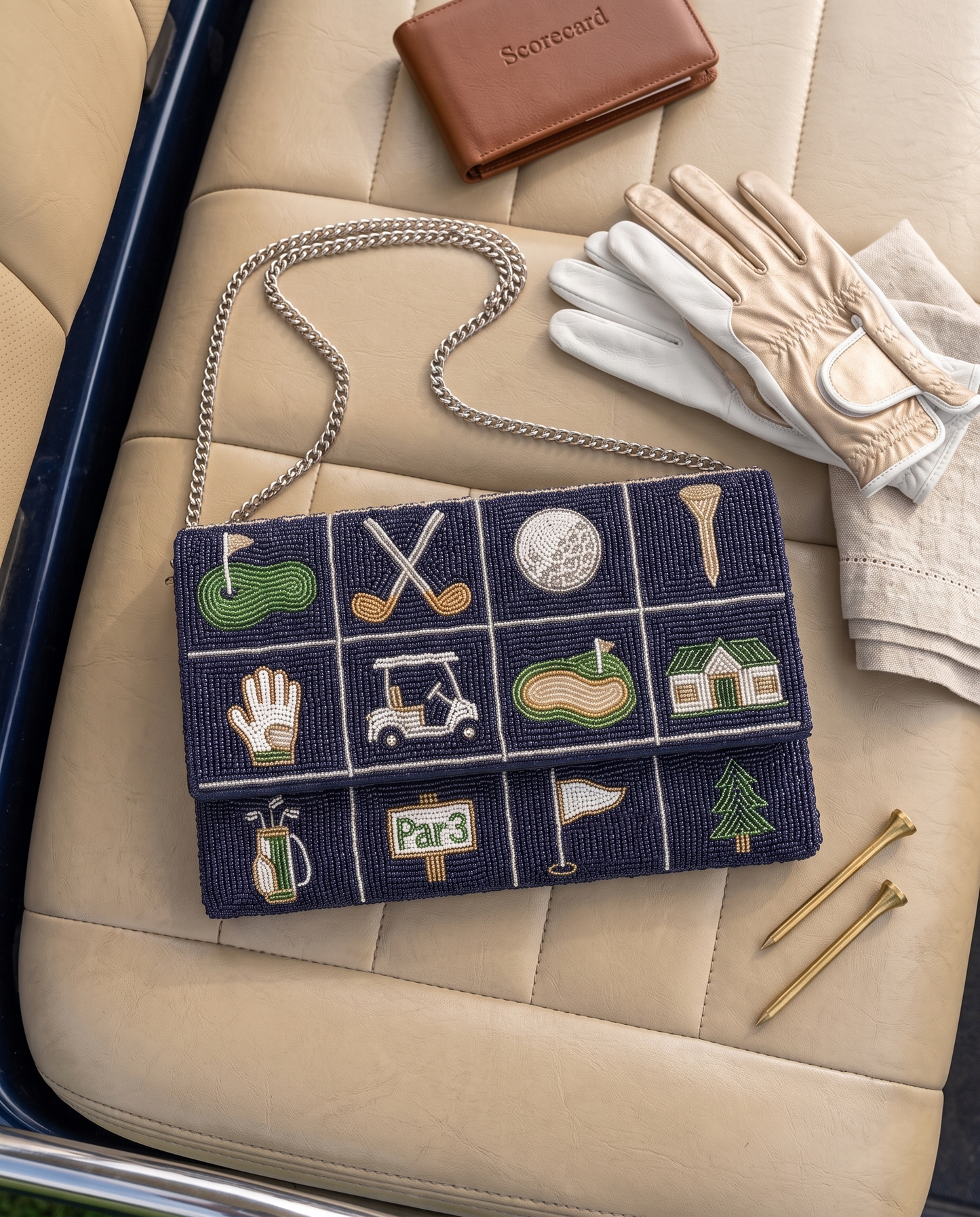 Country Club Golf Beaded Clutch (HHFC)