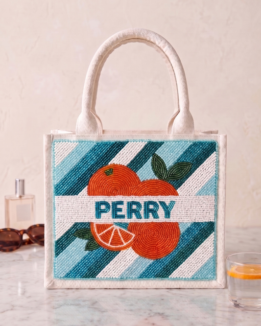 Orange Beaded Mini Tote