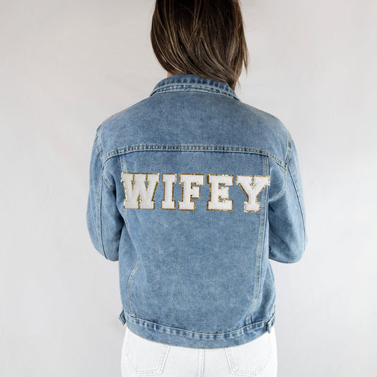 Blue Custom Bridal Jean Jacket