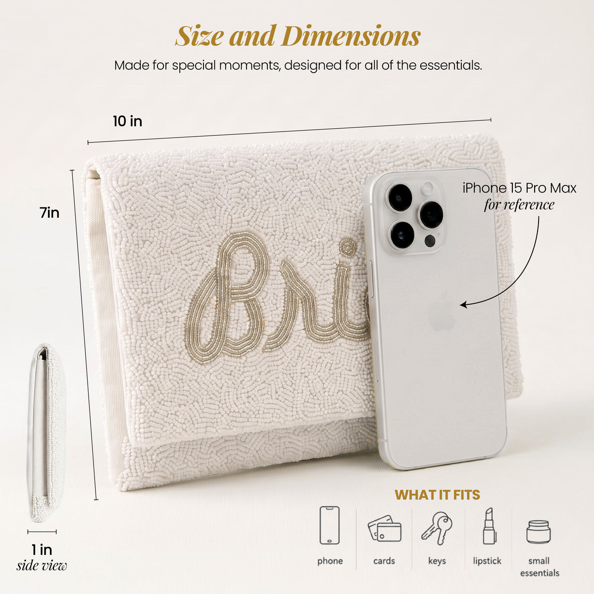 Clutch for Bride Bag White (Silver Text)- wedding clutches