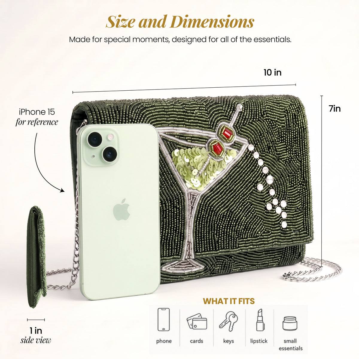 Martini Olive Clutch