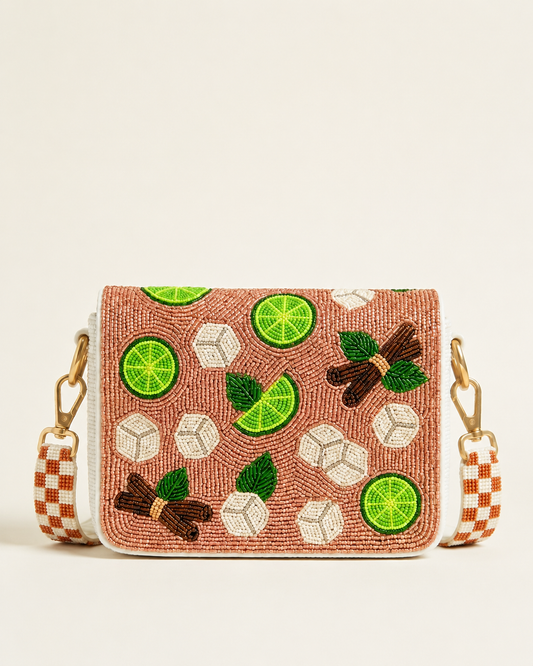 Old Fashioned Whiskey Beaded Clutch