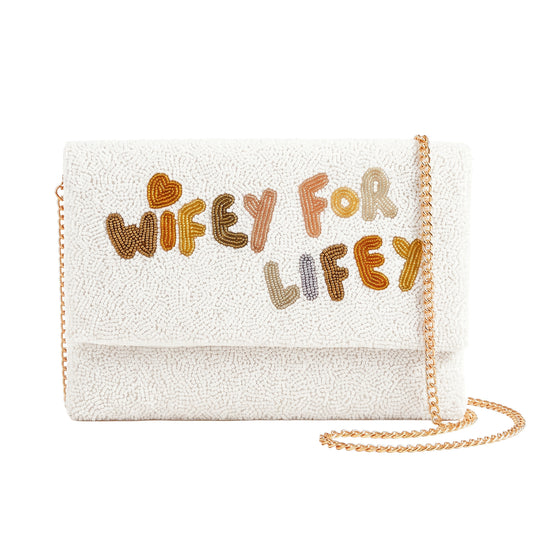 Wifey For Lifey Beaded Bridal Clutch