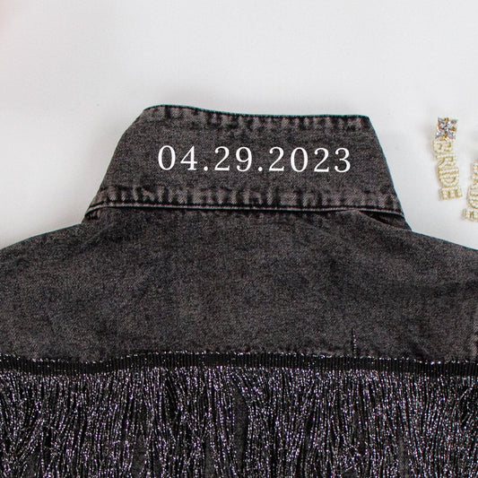 (Black Fringe) Wedding Denim Jackets