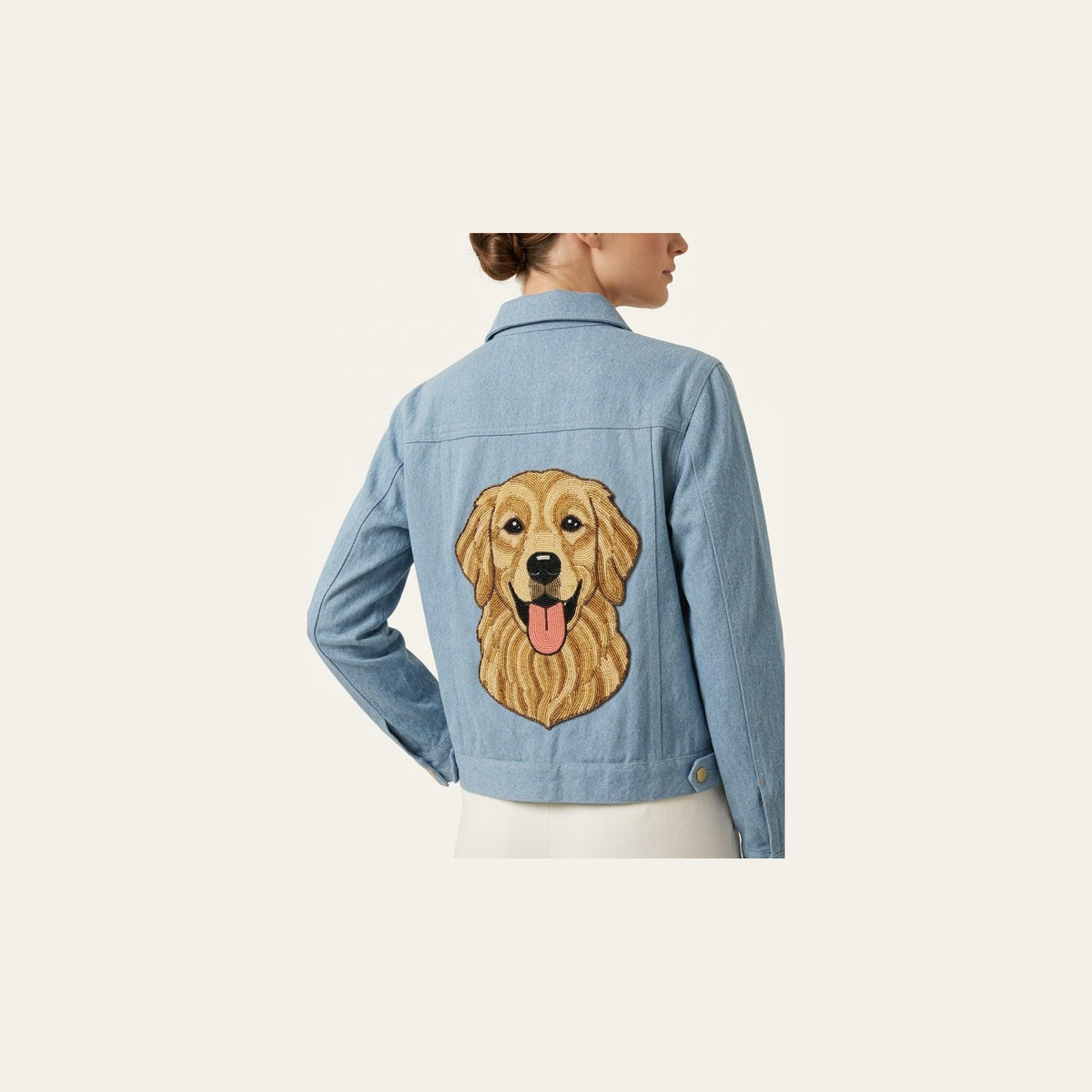 golden retriever side view