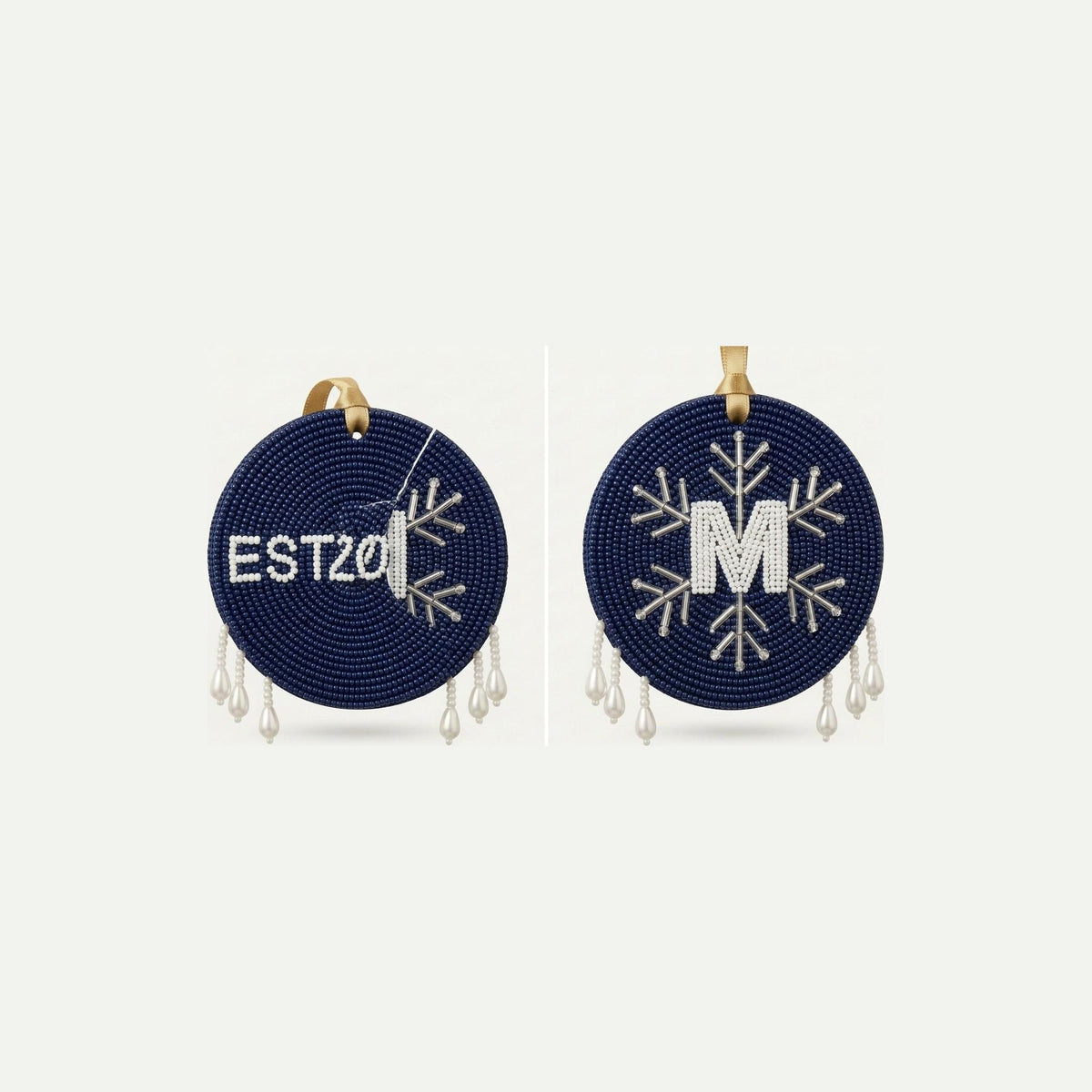 monogram snowflake side view