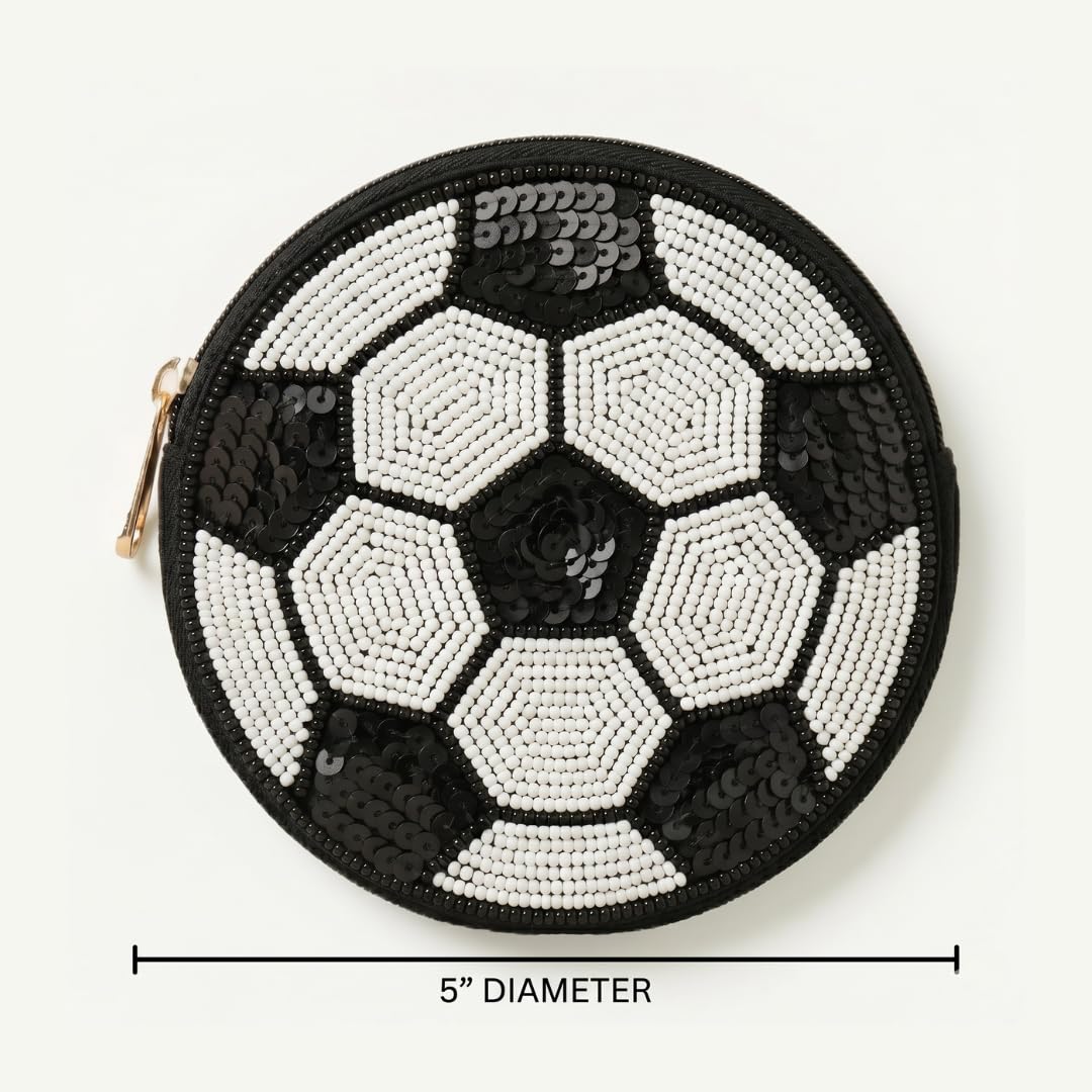 Soccer Ball Beaded Coin Purse