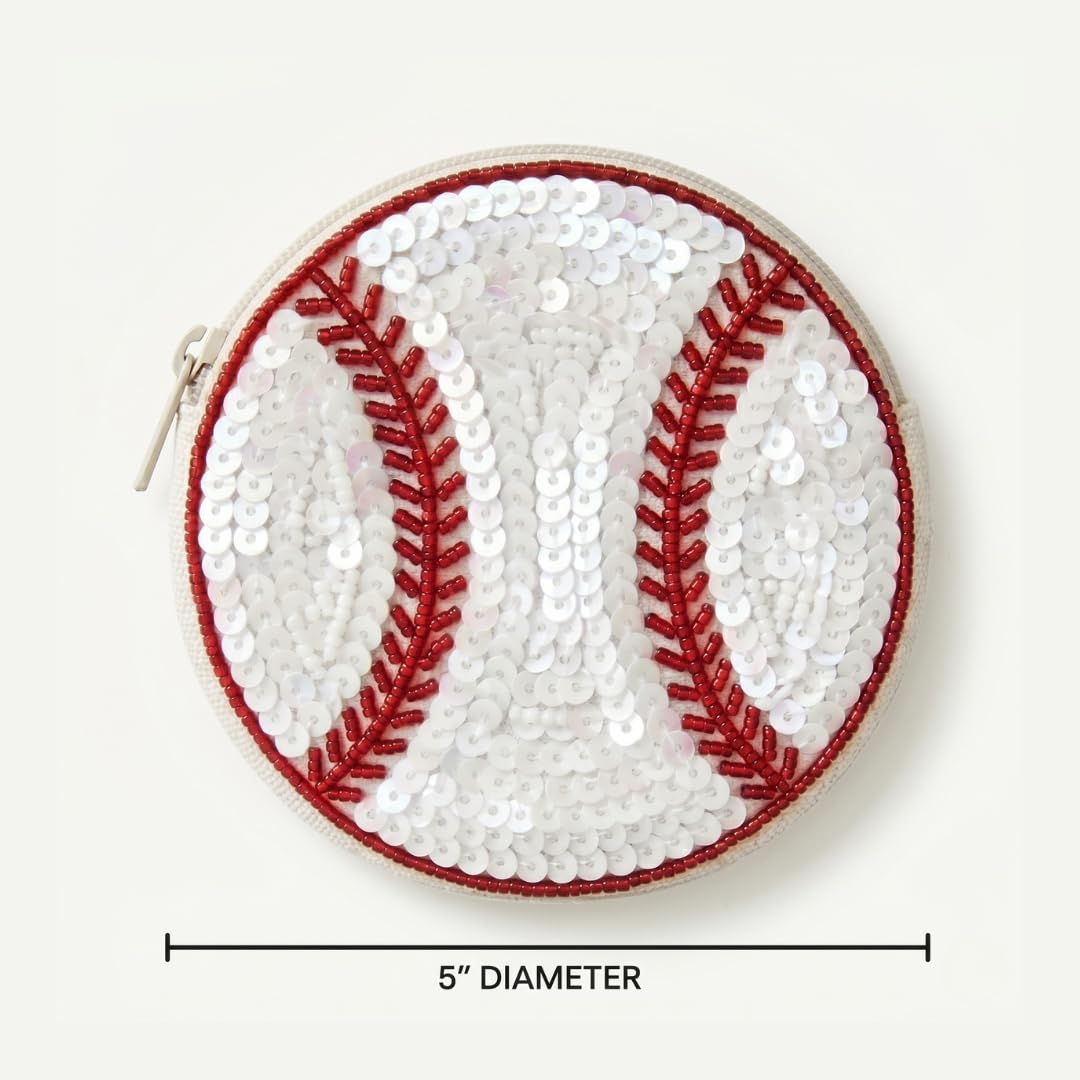 Baseball Beaded Coin Purse