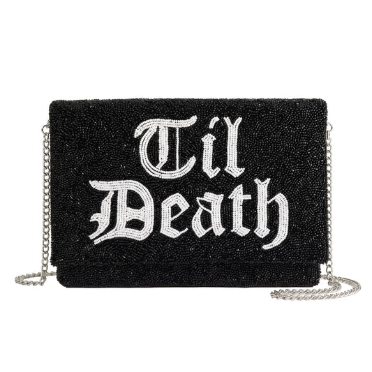 Gothic Beaded Canvas Clutch