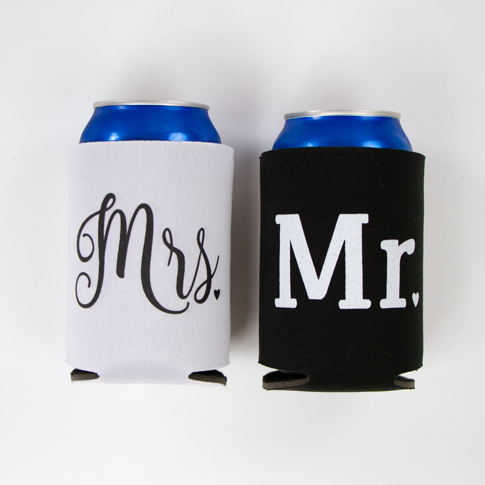 Mr. and Mrs. koozie set, welcome gift