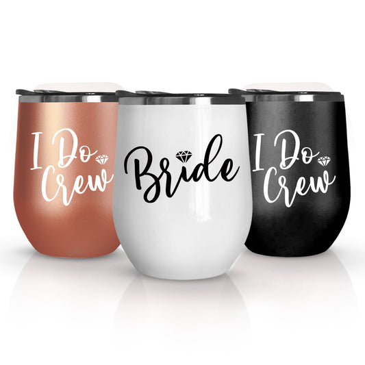 Bride, I Do Crew Wine Tumbler - Diamond Style