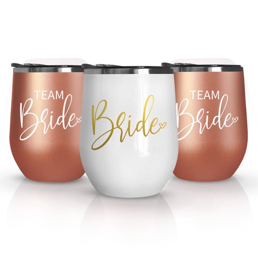 Bride and Team Bride Bachelorette Wine Tumblers