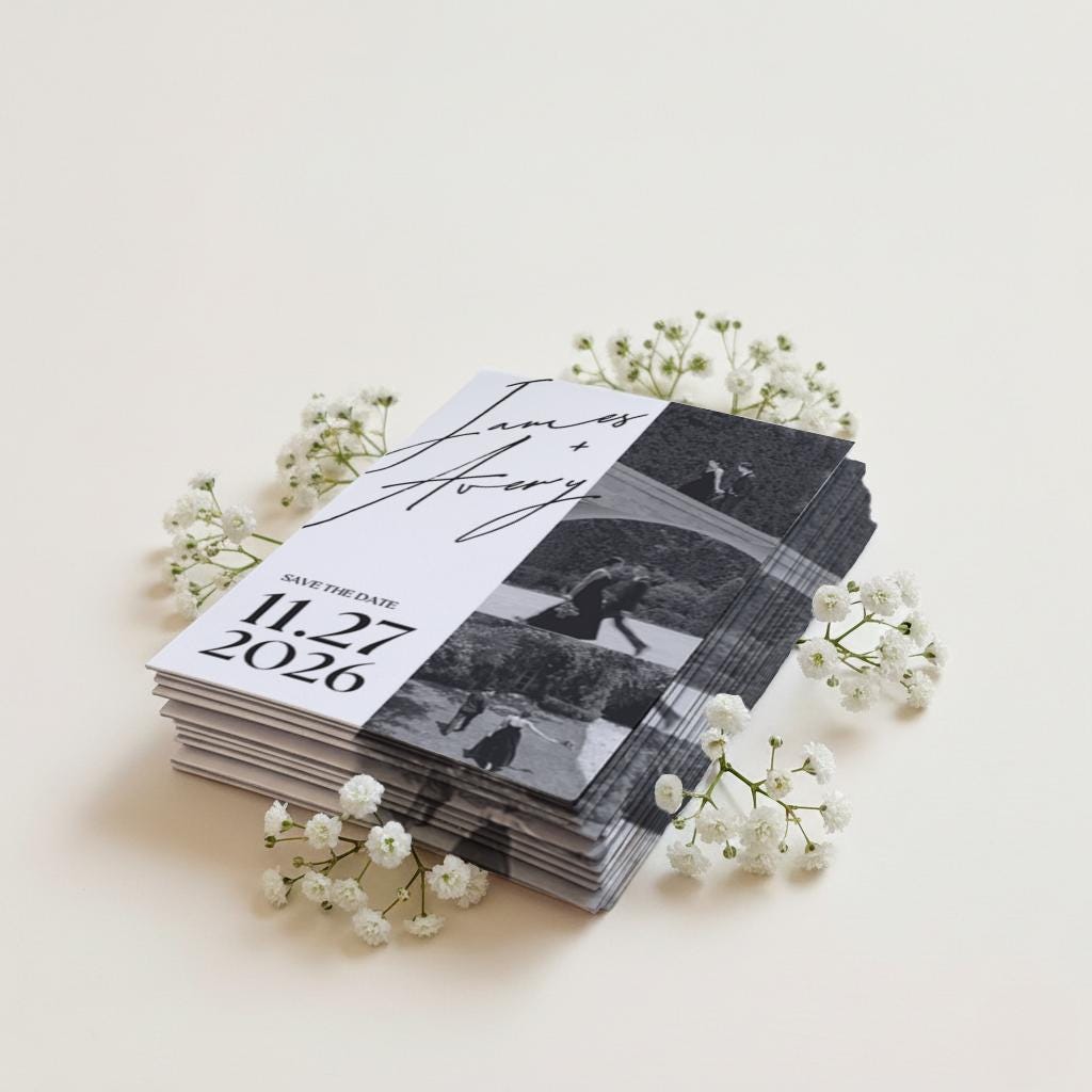 Modern Custom Wedding Portrait Magnet