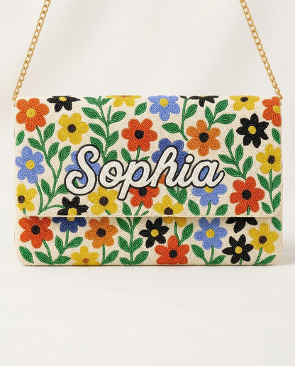 Custom Beaded Canvas Clutch for Bridesmaid