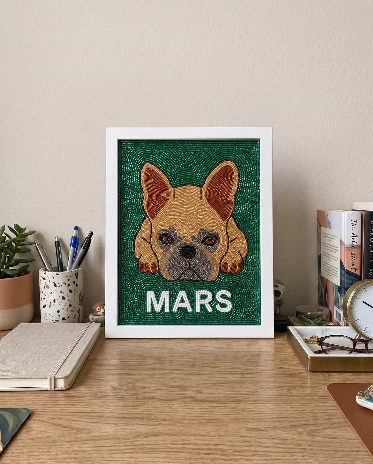 Personalized Beaded Pet Portrait Wall Art