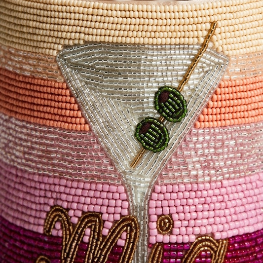 Cocktail Glass Beaded Bag