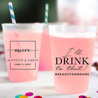 Personalized Wedding Plastic Cups (PK112)