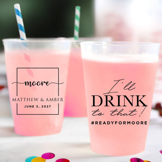 Personalized Wedding Plastic Cups (PK112)