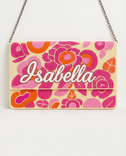 Custom Beaded Canvas Clutch for Bridesmaid