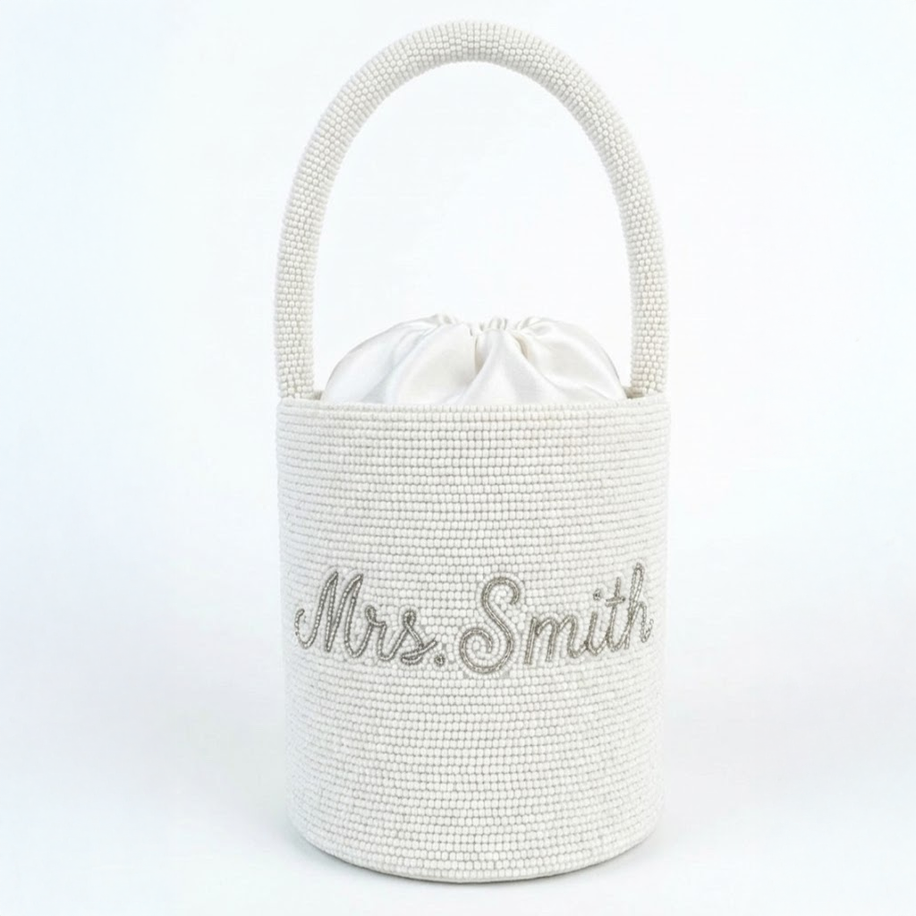 Personalized Mrs Beaded Bridal Bag