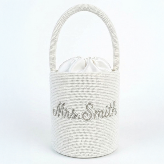 Personalized Mrs Beaded Bridal Bag