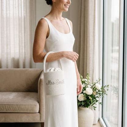 Personalized Mrs Beaded Bridal Bag