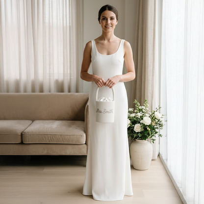 Personalized Mrs Beaded Bridal Bag