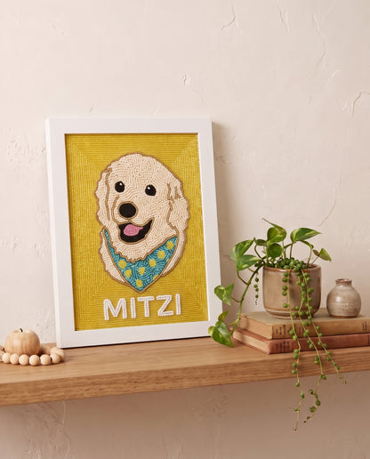 Personalized Beaded Pet Portrait Wall Art