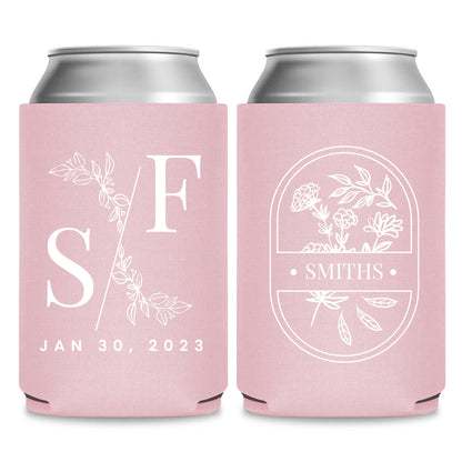 Monogram Can Coolers Favors