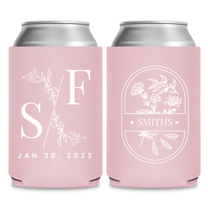 Monogram Can Coolers Favors