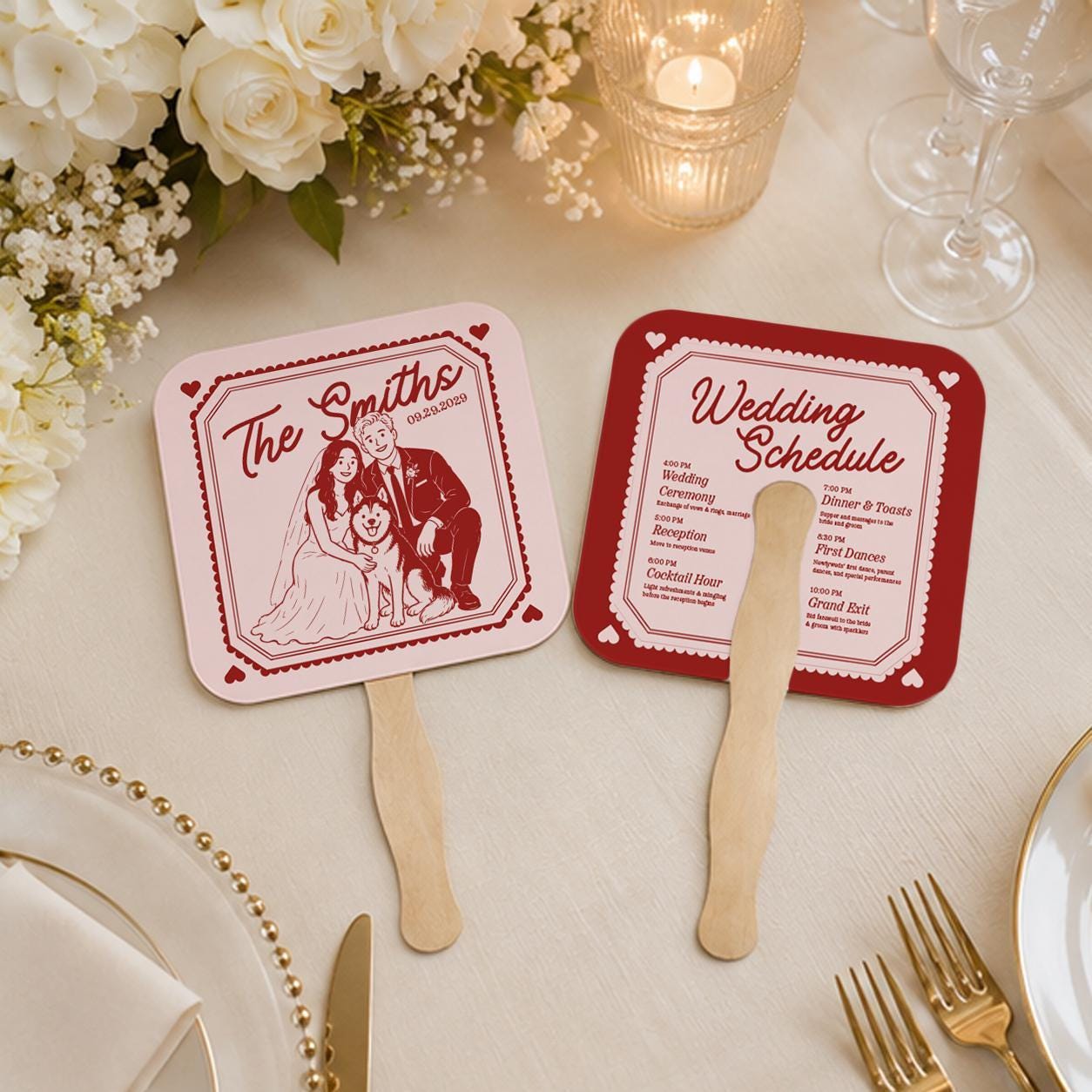Custom Wedding Hand Fans