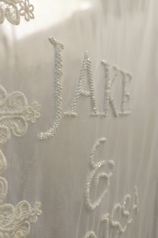 Custom Sheer Lace Wedding Welcome Sign