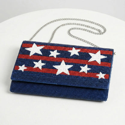 Patriotic Beaded Clutch